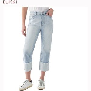 DL1961 Women's Jerry Cropped-high Rise Vintage Straight Jeans